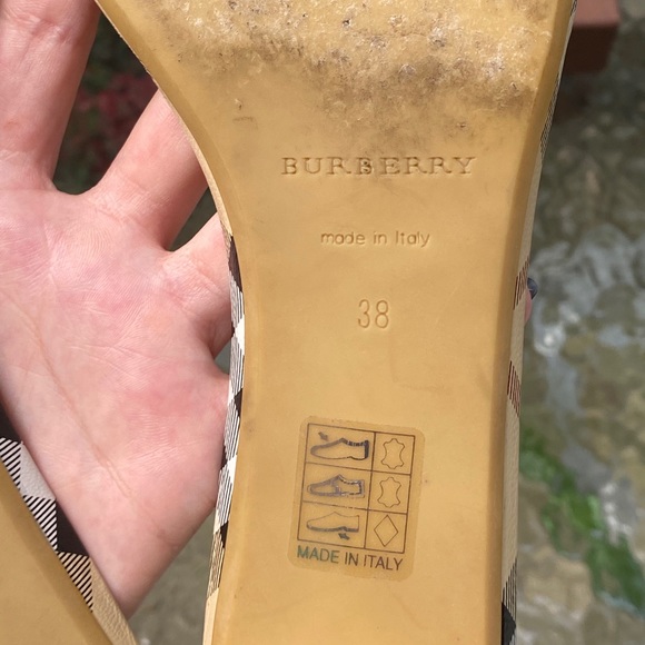 Burberry Beige Nova Check Suede Sandals - Picture 9 of 16